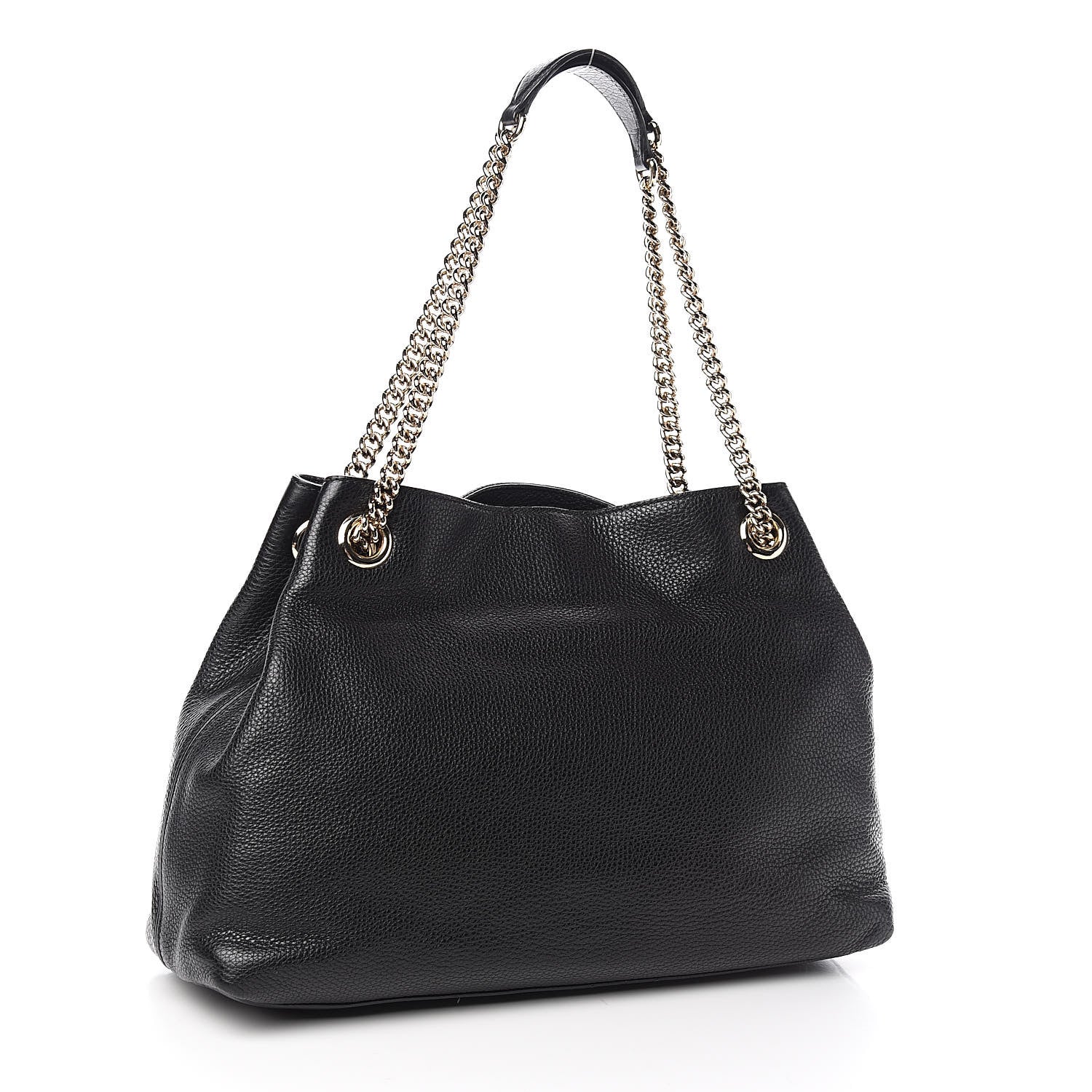 Gucci Pebbled Calfskin Medium Soho Chain Shoulder Bag Black 3 of 10