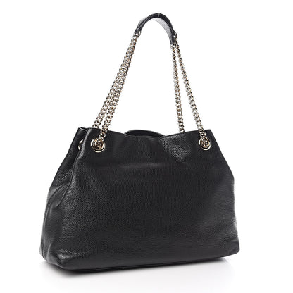 Gucci Pebbled Calfskin Medium Soho Chain Shoulder Bag Black 3 of 10