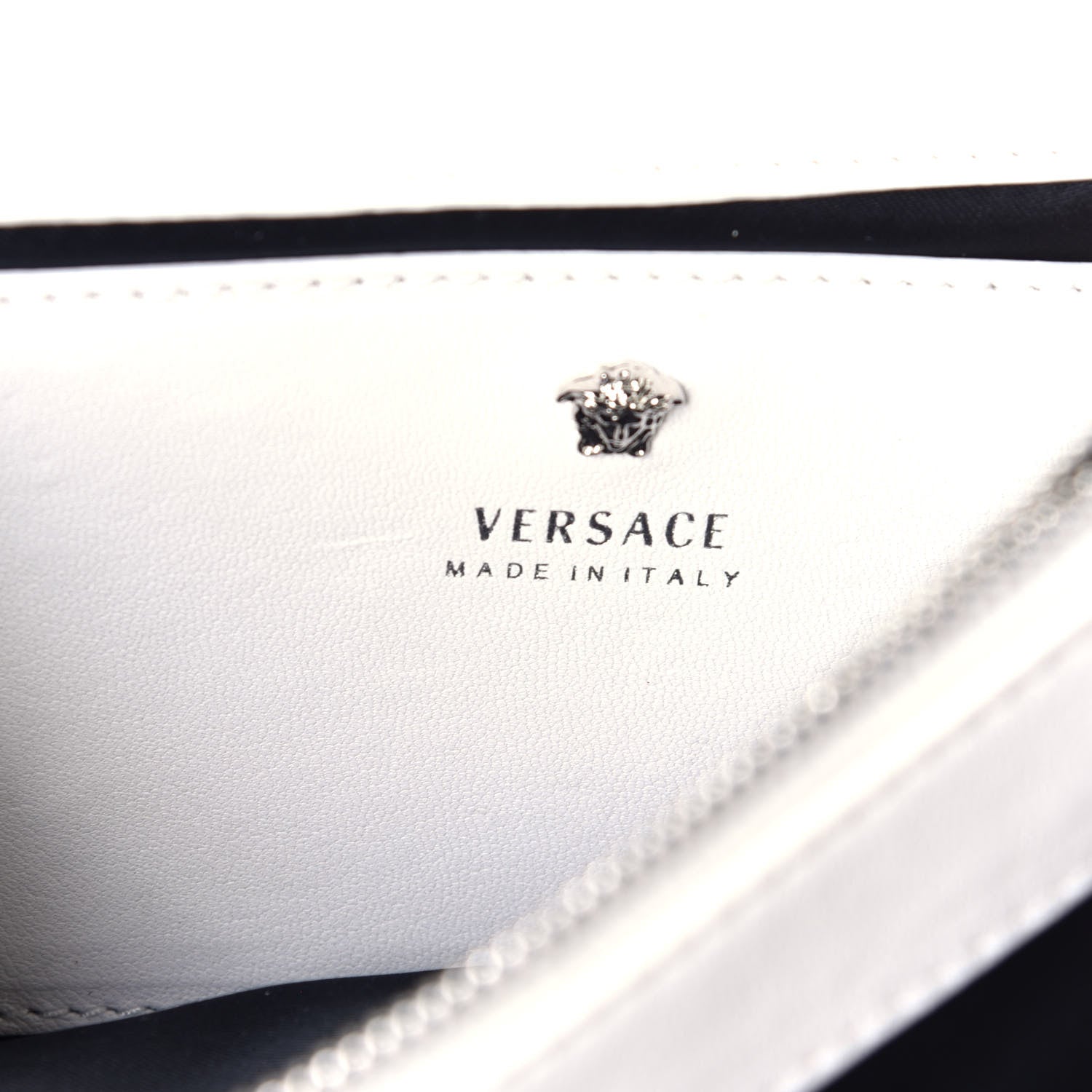 Versace Croc Stamped Patent Palazzo Sultan Shoulder Bag White 6 of 8