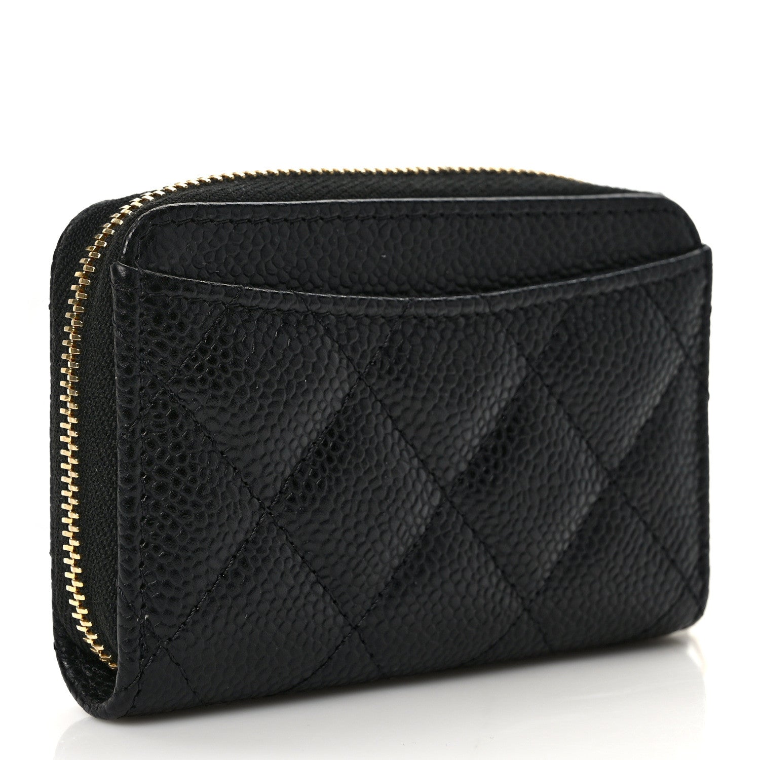 Chanel Caviar Quilted Zip Coin Purse Black 3 of 8