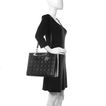 Christian Dior Lambskin Cannage Large Lady Dior Black 2 of 10