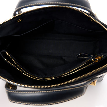Fendi Canvas Vitello King Logo Embroidered Medium By The Way Boston Bag Grezzo Black 5 of 12