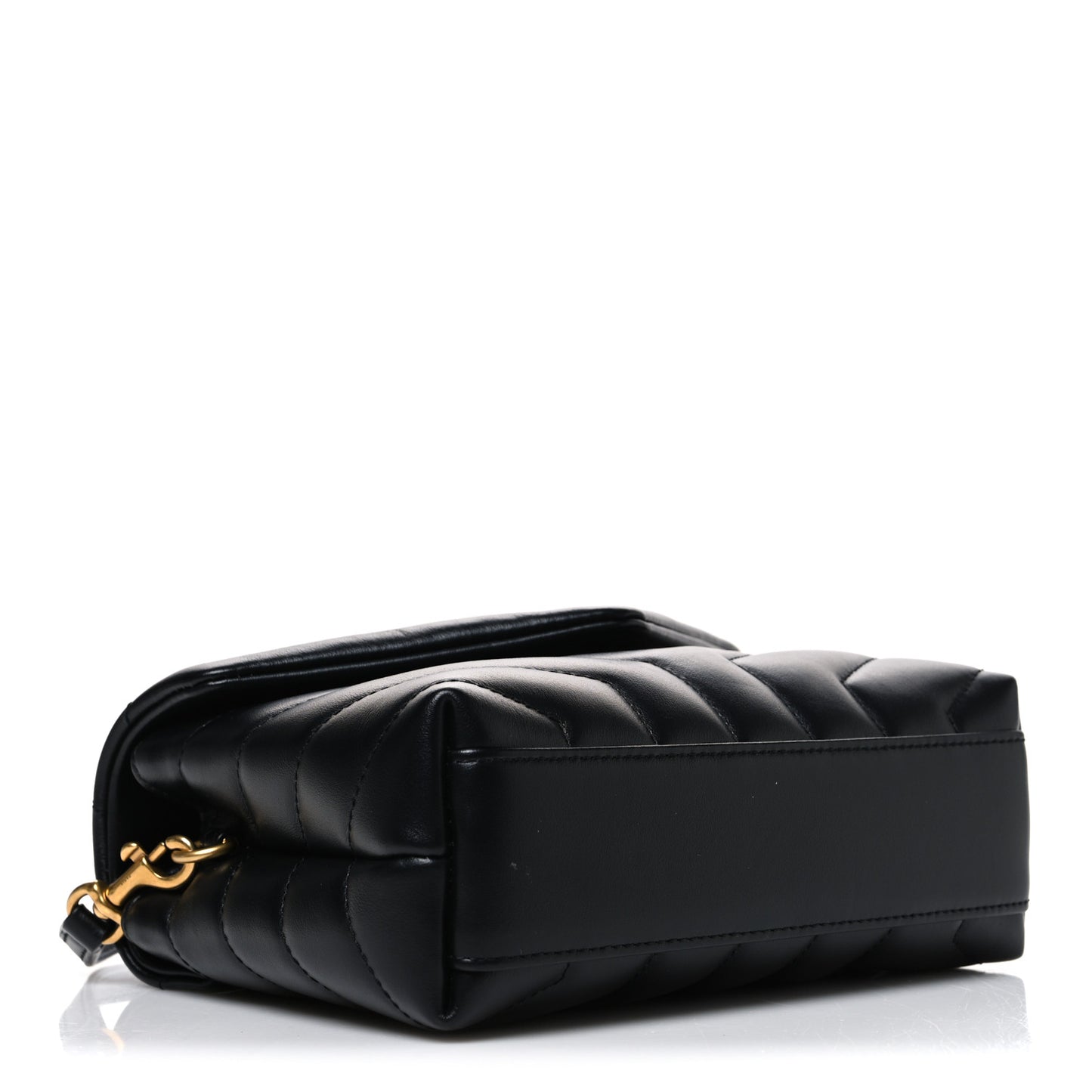 Calfskin Y Quilted Monogram Toy Loulou Crossbody Bag Black