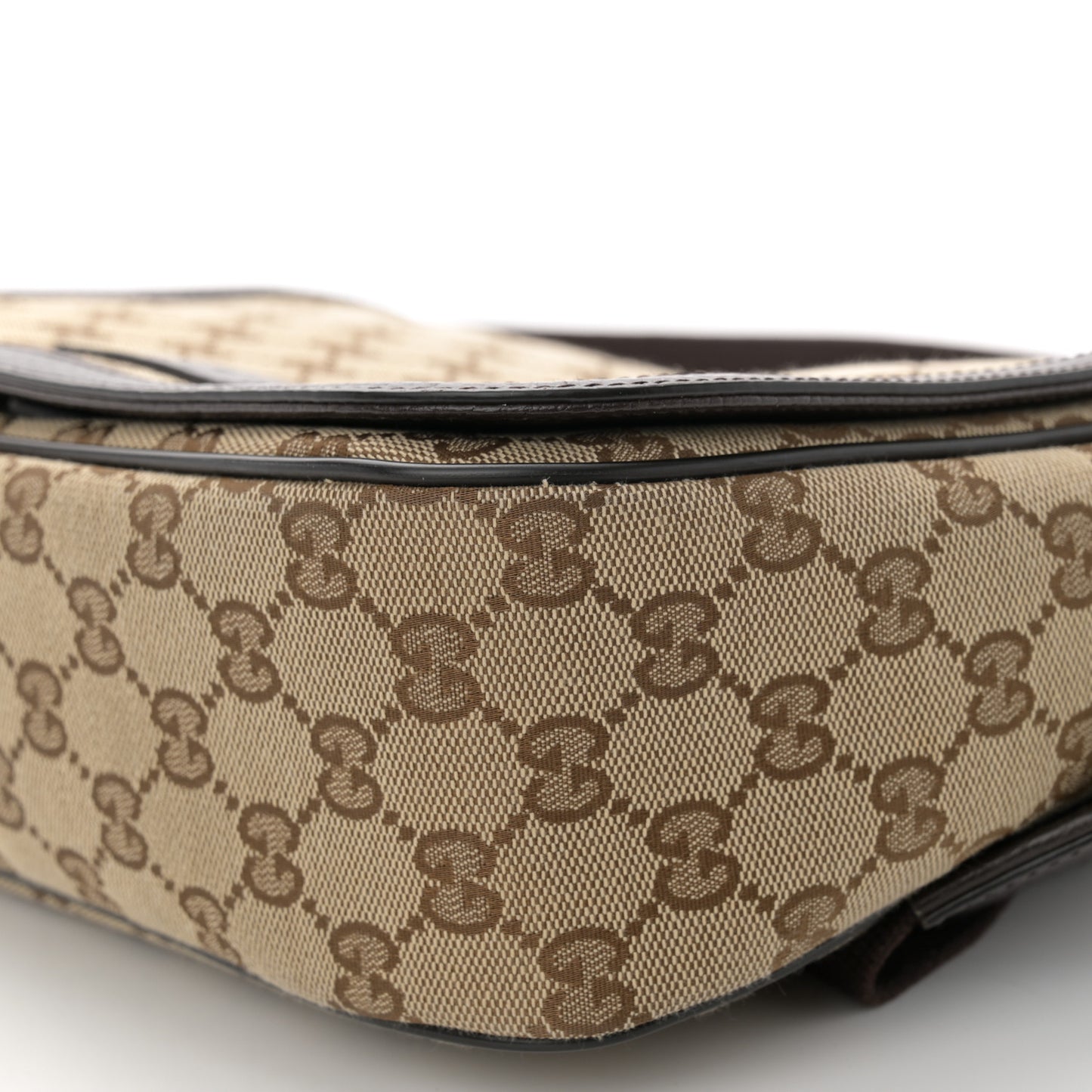 Monogram Flap Messenger Bag Beige Dark Brown