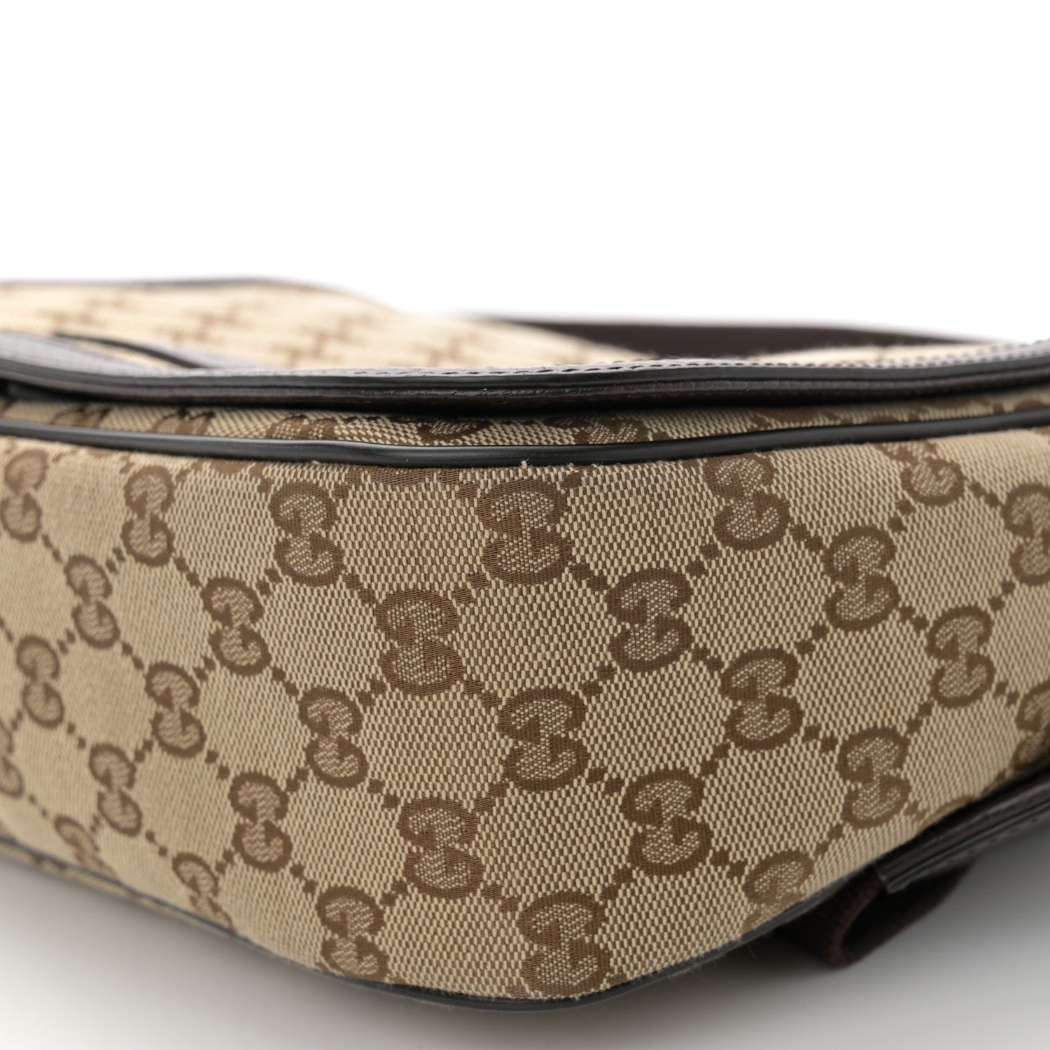 Gucci Monogram Flap Messenger Bag Beige Dark Brown 10 of 11