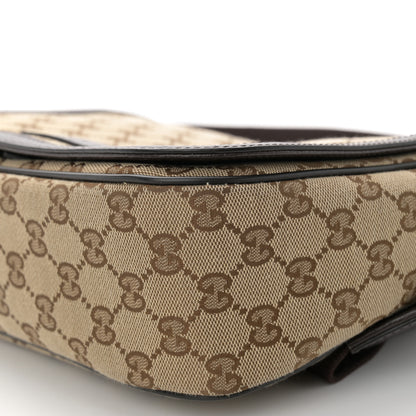 Gucci Monogram Flap Messenger Bag Beige Dark Brown 10 of 11