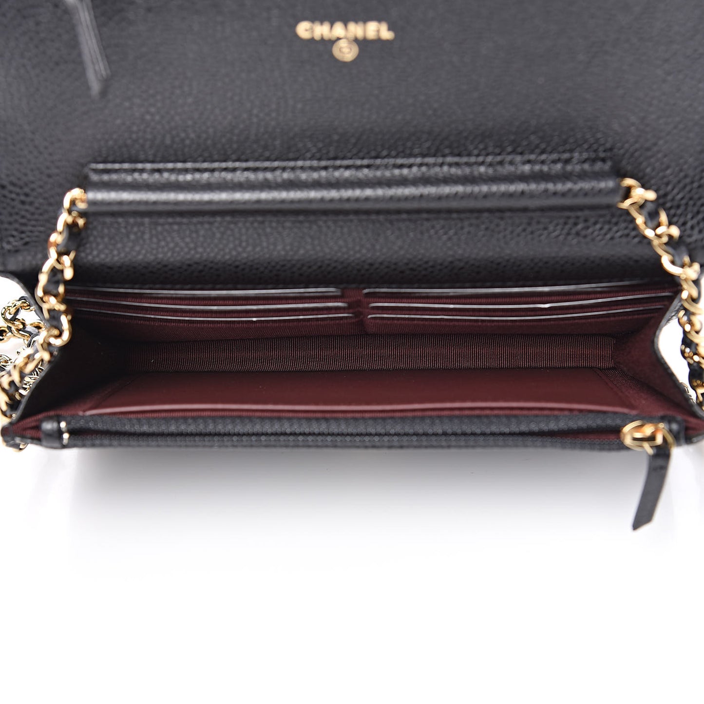 Caviar Quilted Wallet On Chain WOC Black