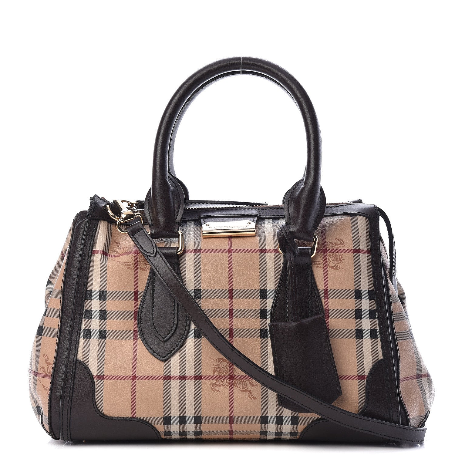 Burberry Haymarket Check Small Gladstone Chocolate 1 of 20