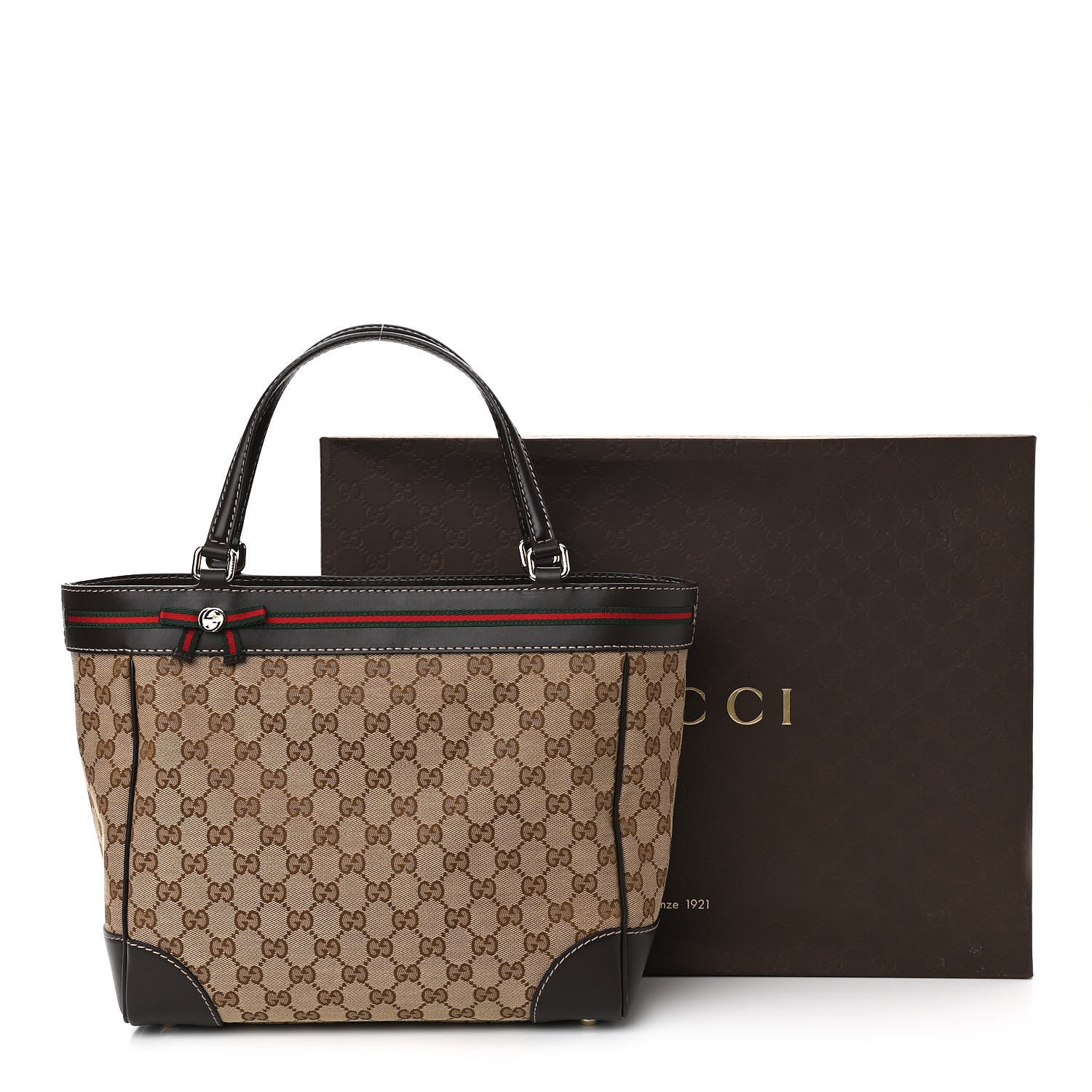 Gucci Monogram Web Medium Mayfair Tote Dark Brown 11 of 11