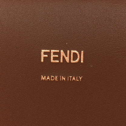 Fendi Flannel Vitello King Wool Plexiglass FF Logo Embroidered Medium Fendi Sunshine Shopper Tote Brown 6 of 8