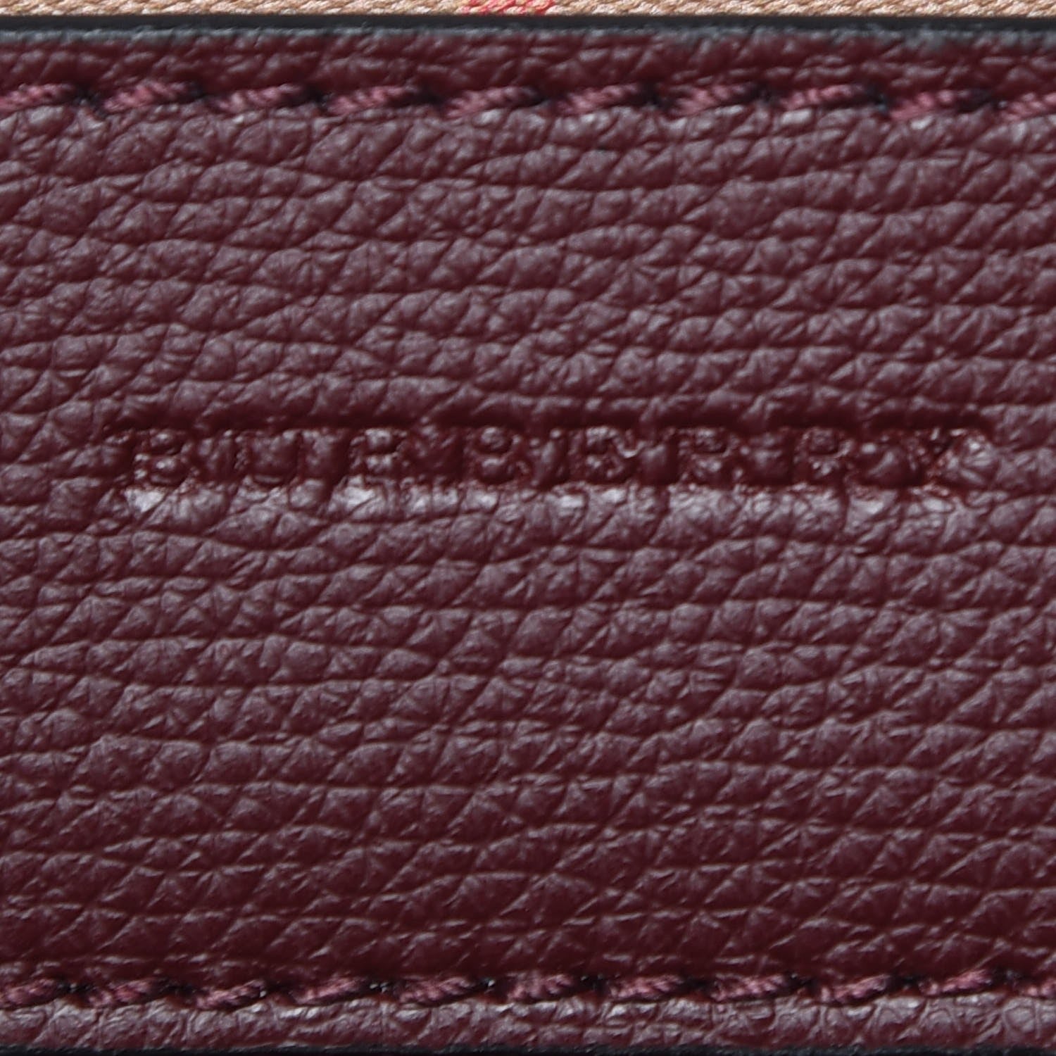Burberry Calfskin Crest Embossed Small Tote Burgundy 6 of 8