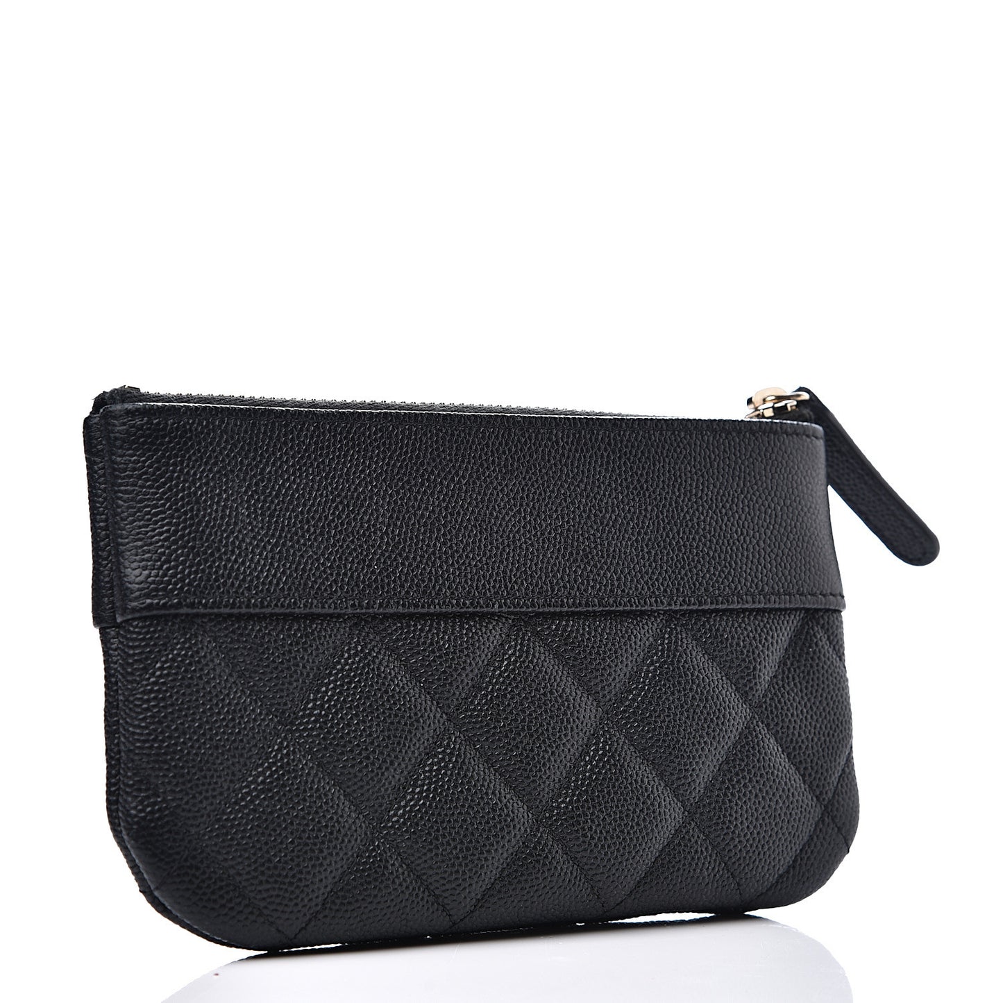 Caviar Quilted Small Vintage Mademoiselle Cosmetic Case Black