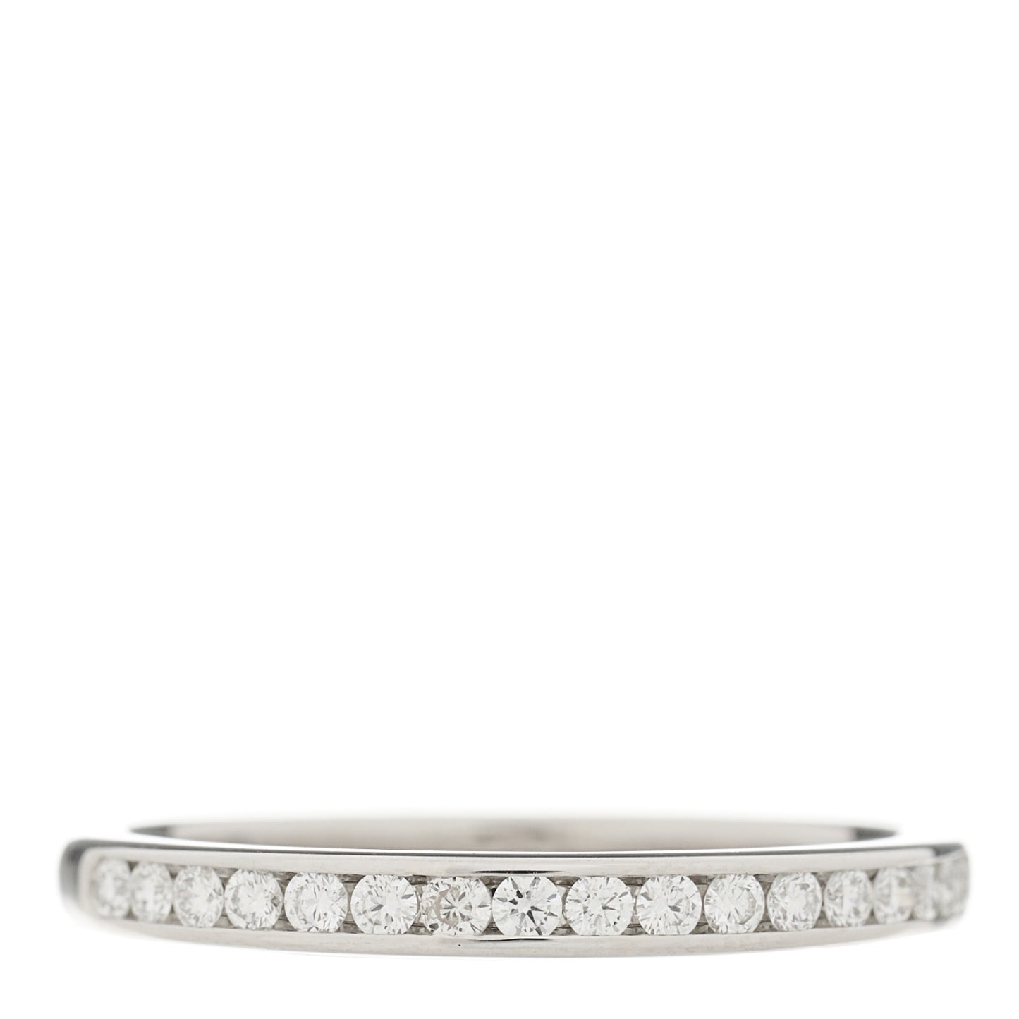 Platinum Diamond Half Circle Wedding Band Ring 53 6.5