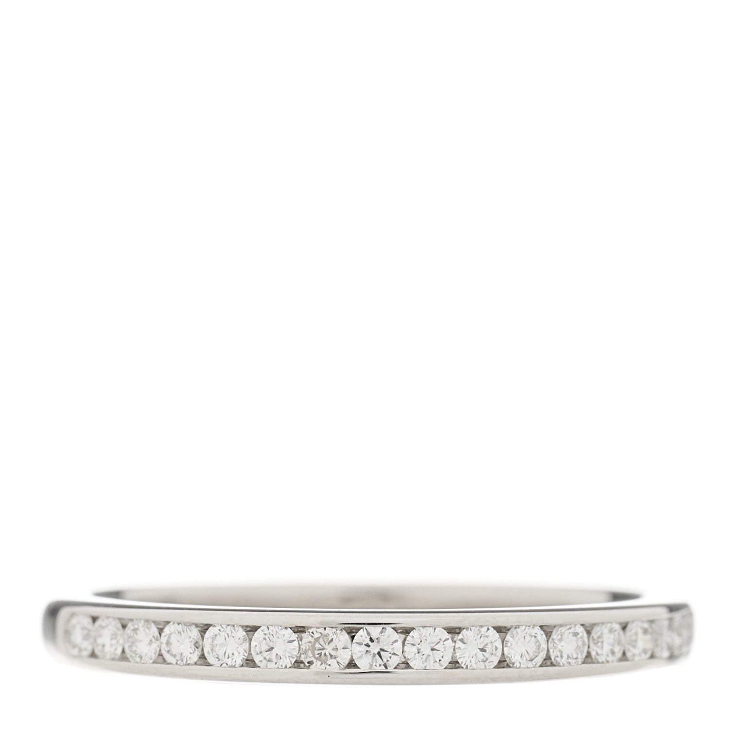 Tiffany Platinum Diamond Half Circle Wedding Band Ring 53 6.5 1 of 5