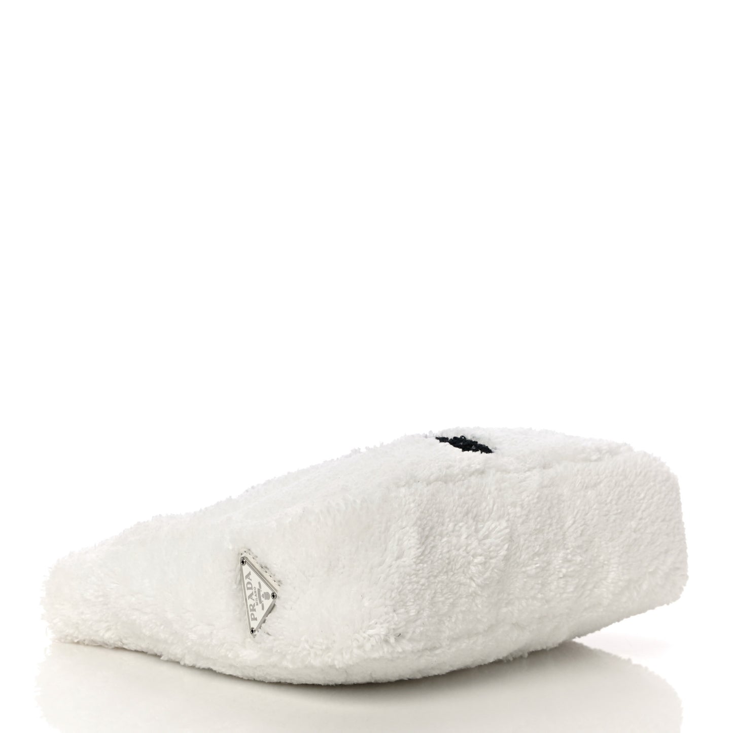 Terry Cloth Mini Re-Edition 2000 Bag White Black