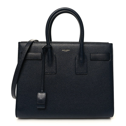 Saint Laurent Grained Calfskin Small Sac De Jour Navy 1 of 13