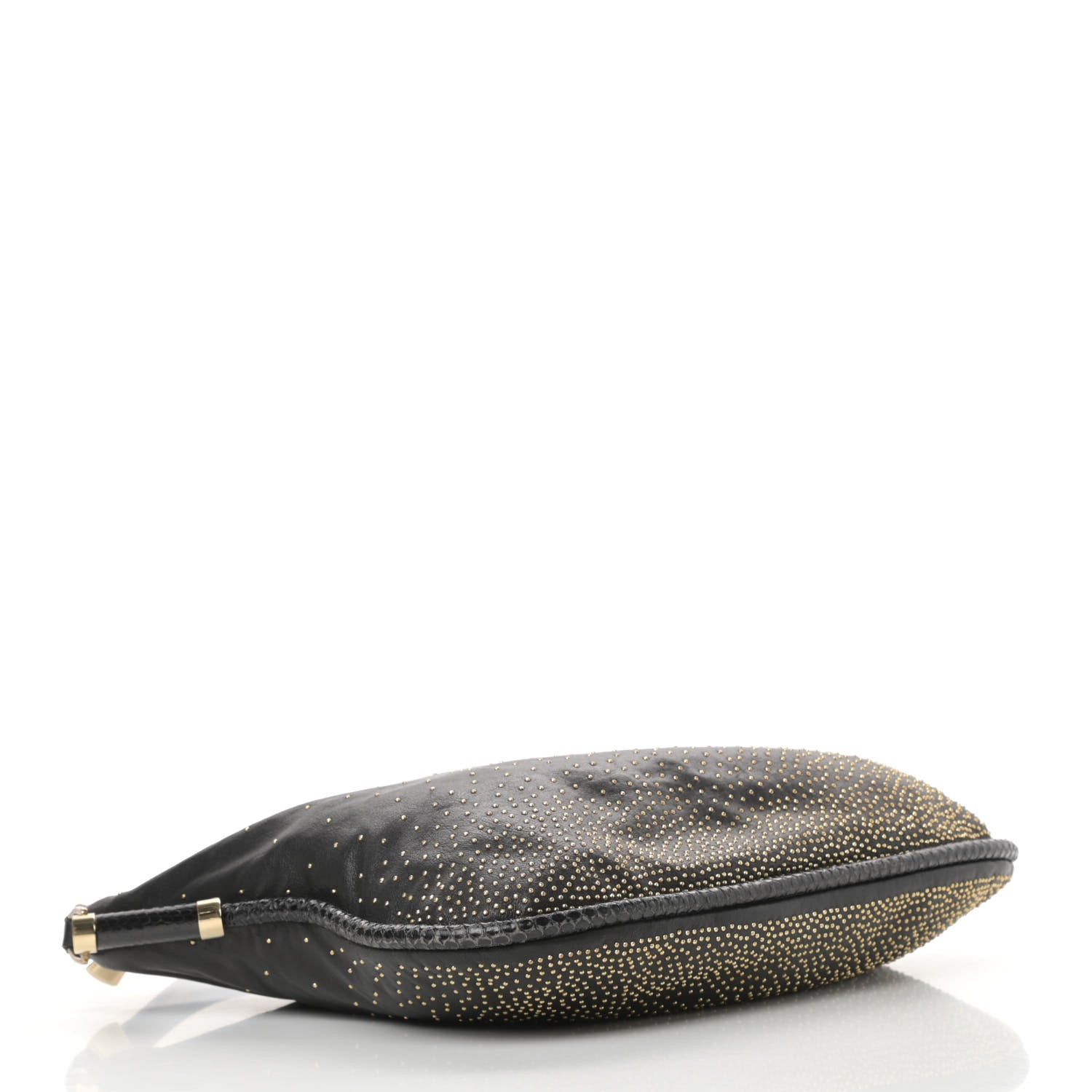 Jimmy Choo Lambskin Zoe Studded Hobo Black 4 of 15