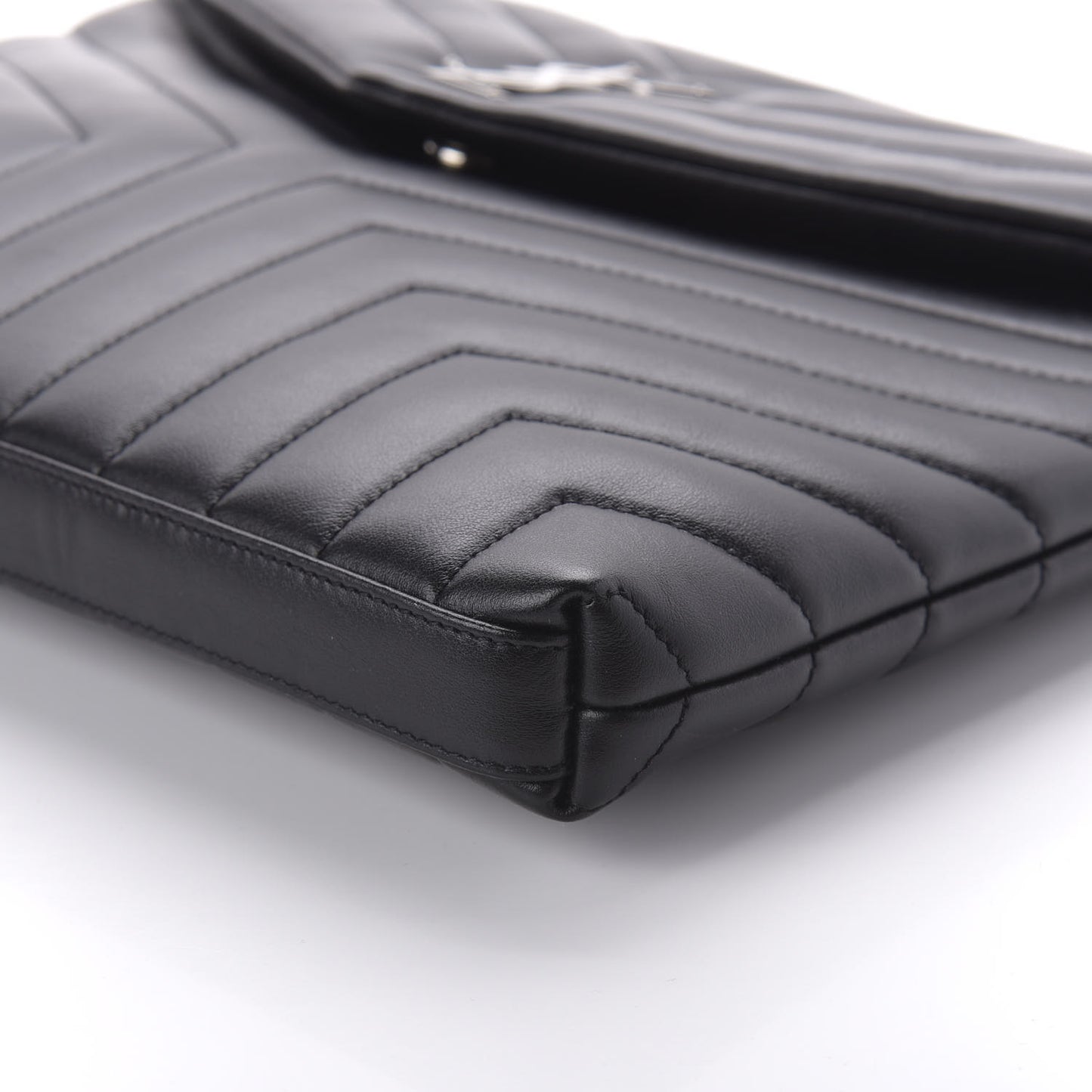 Calfskin Y Quilted Monogram Loulou Document Holder Black