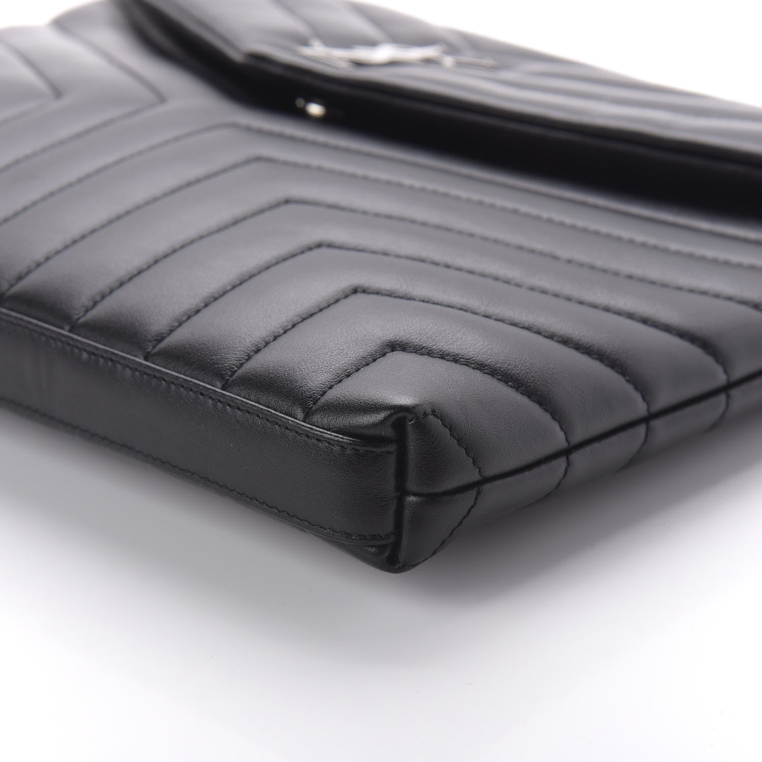 Saint Laurent Calfskin Y Quilted Monogram Loulou Document Holder Black 7 of 9