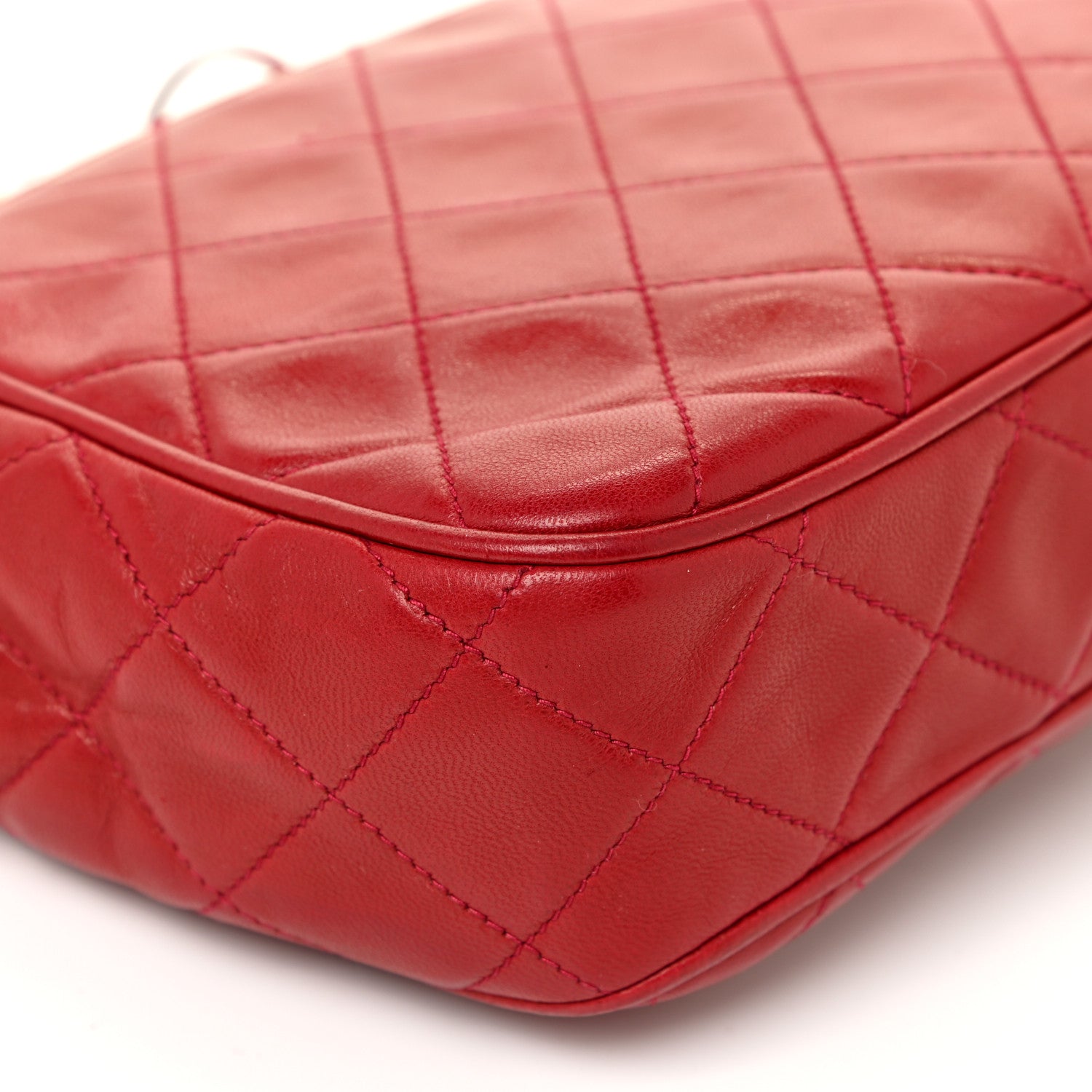 Chanel Lambskin Quilted Flap Tassel Camera Bag Red 16 of 21
