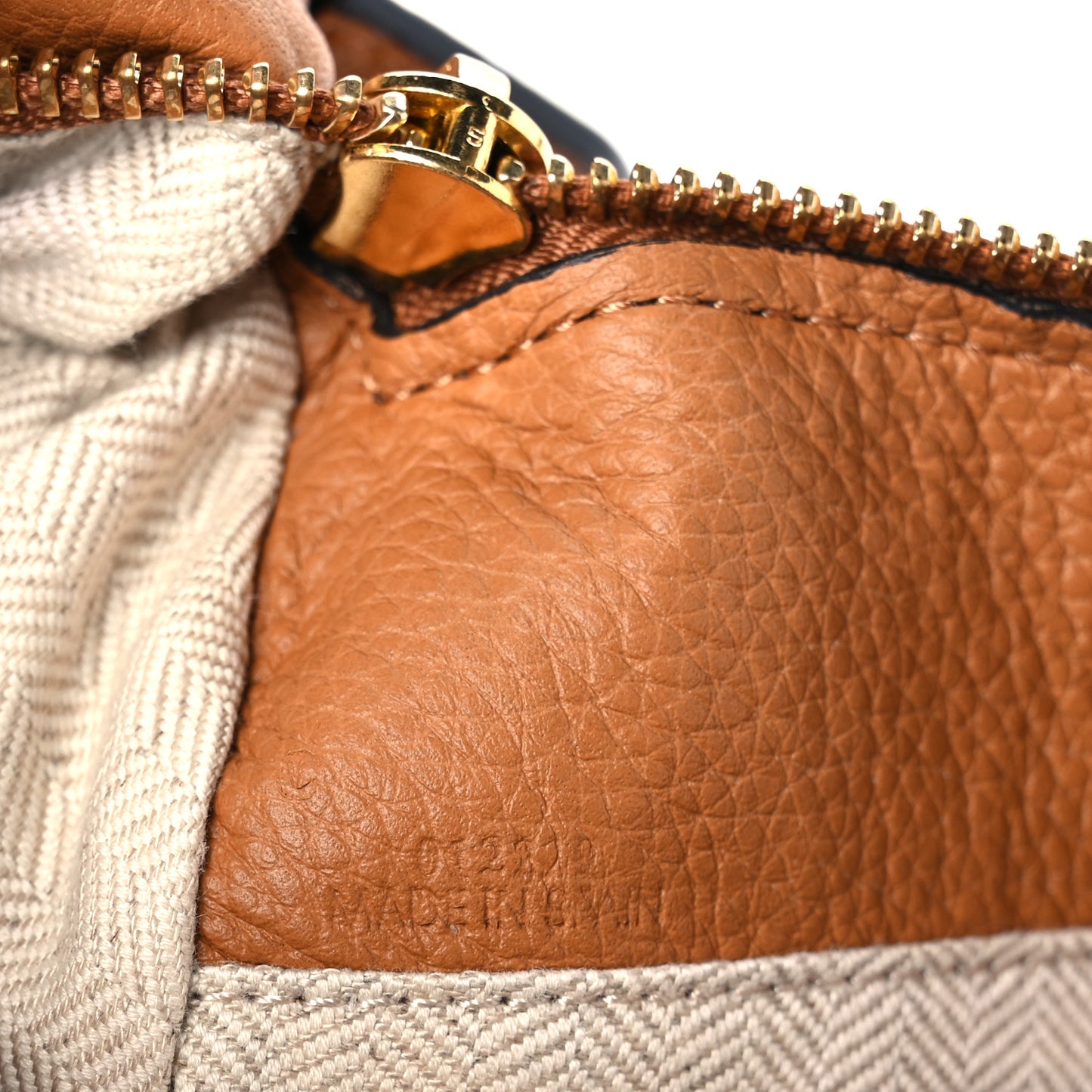 Grained Calfskin Small Puzzle Bag Tan