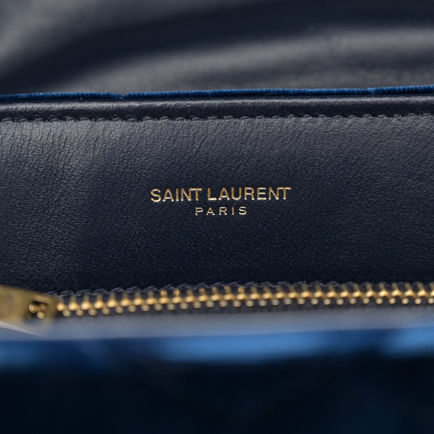 Saint Laurent Velvet Y Quilted Monogram Small Loulou Chain Satchel Medium Blue 7 of 10