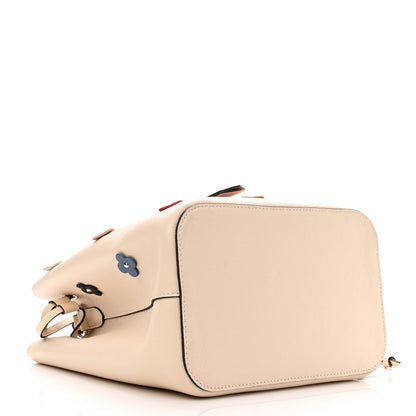 Louis Vuitton Calfskin Flowers Lockme Bucket Creme 4 of 9