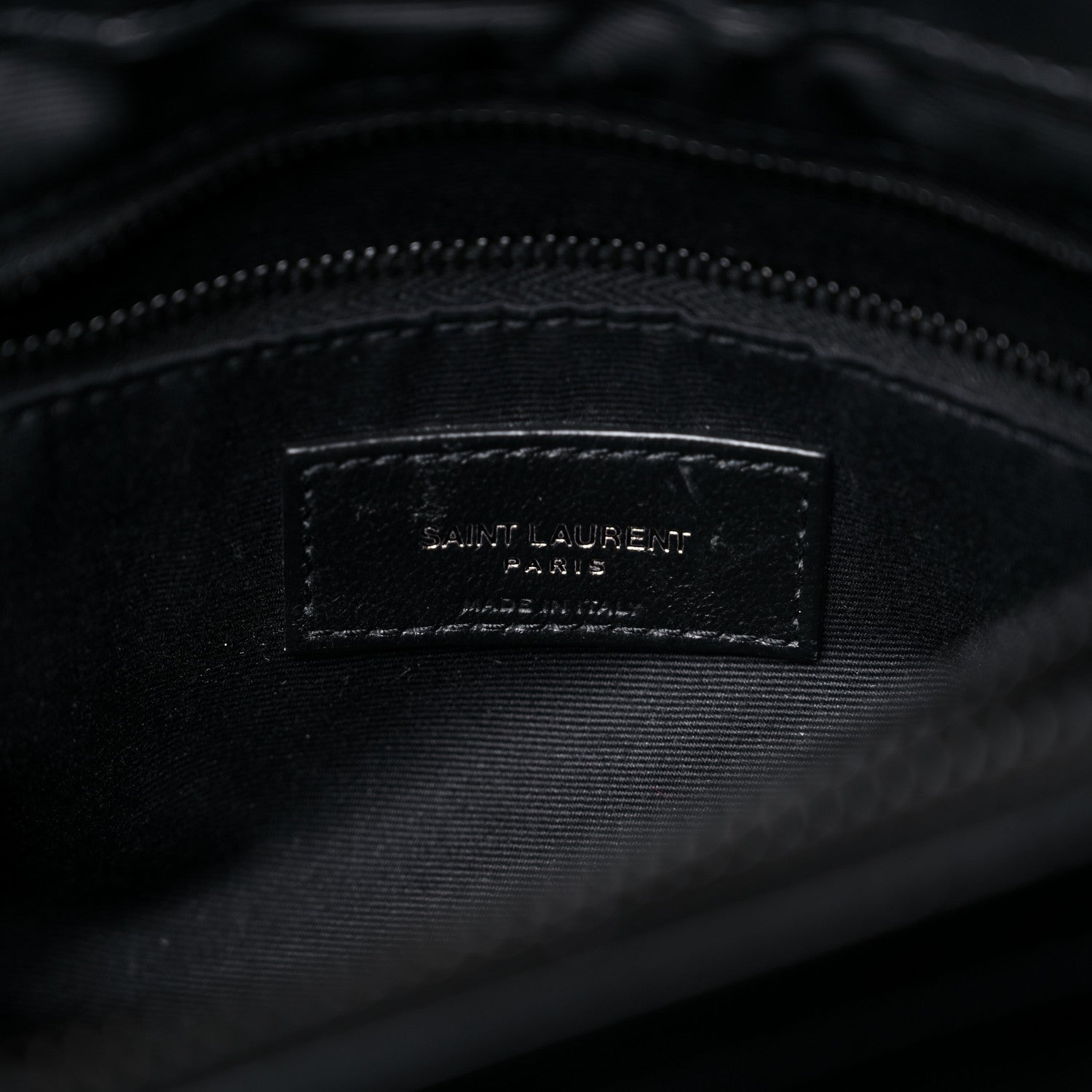 Saint Laurent Calfskin Y Quilted Monogram MonochromeMedium Loulou Chain Satchel Black 7 of 18