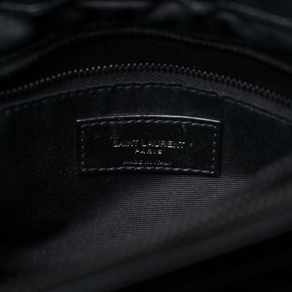 Saint Laurent Calfskin Y Quilted Monogram MonochromeMedium Loulou Chain Satchel Black 7 of 18
