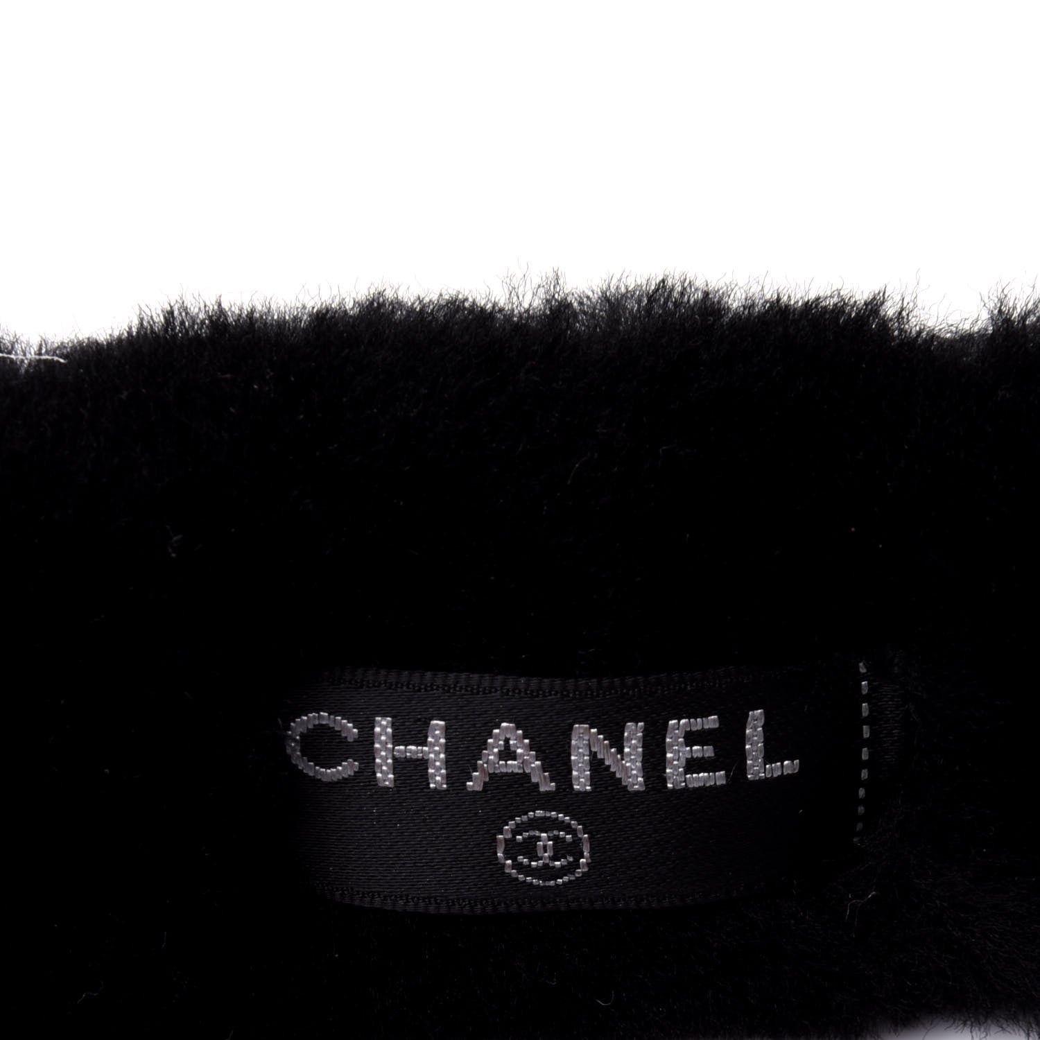 Chanel Shearling CC Ear Muffs Black White 4 of 4