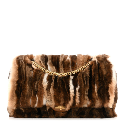Chanel Rabbit Fur 2.55 Reissue 226 Flap Brown White 1 of 11