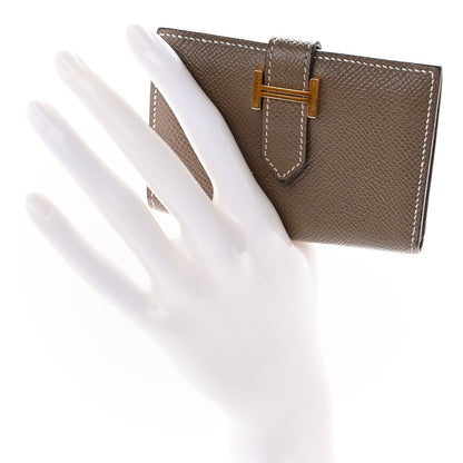 Hermes Epsom Bearn Card Holder Wallet Etoupe 2 of 13