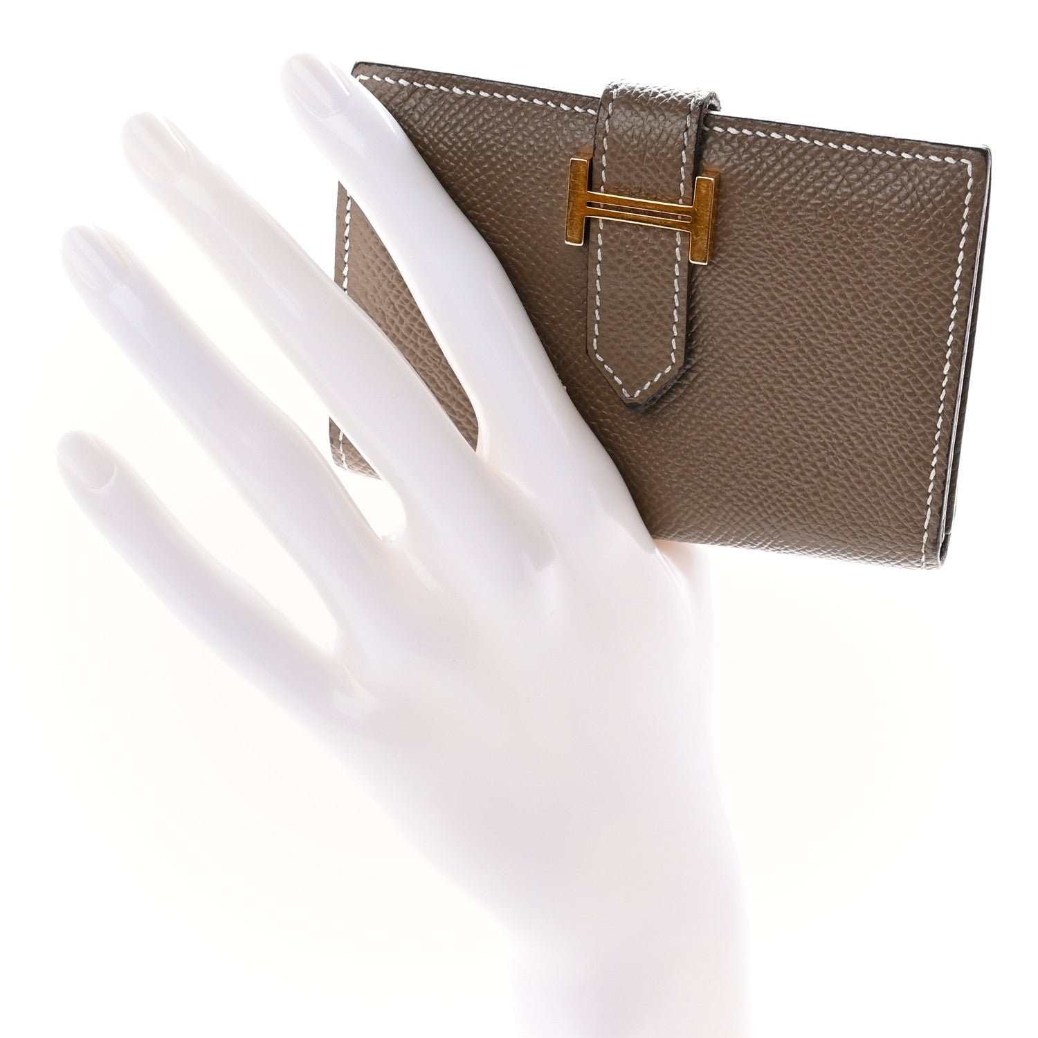 Hermes Epsom Bearn Card Holder Wallet Etoupe 2 of 13