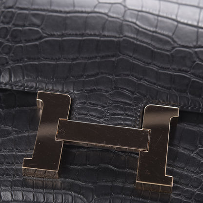 Hermes Matte Alligator Constance 24 Black 8 of 23