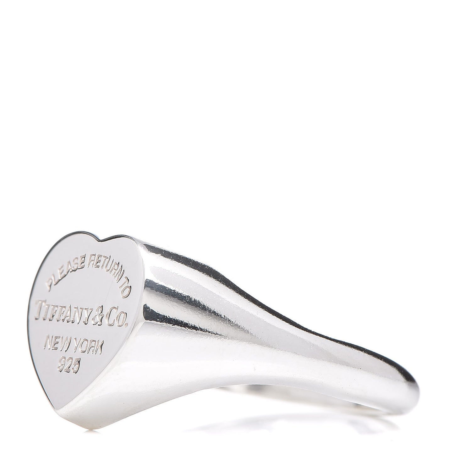 Sterling Silver Return to Tiffany Heart Signet Ring 53 6.25