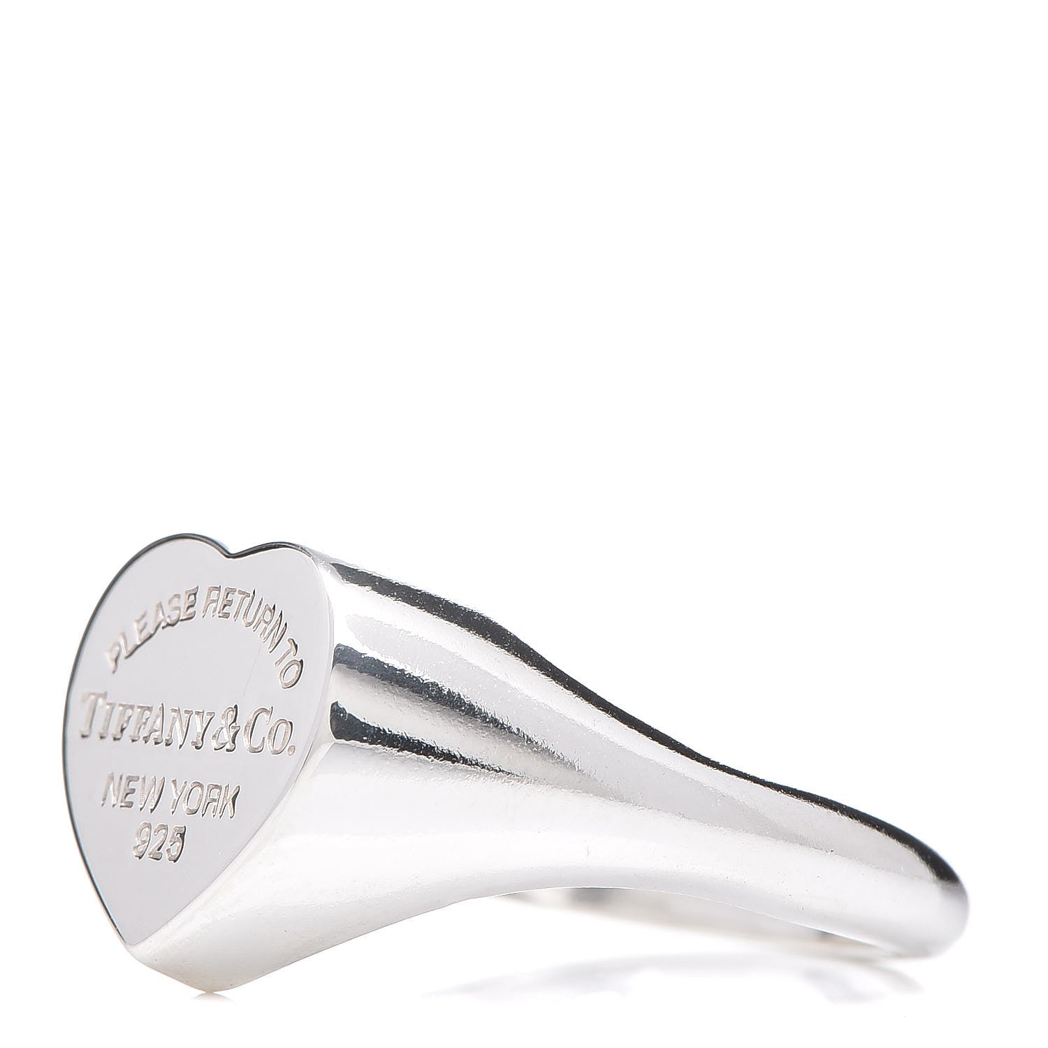 Tiffany Sterling Silver Return to Tiffany Heart Signet Ring 53 6.25 3 of 5