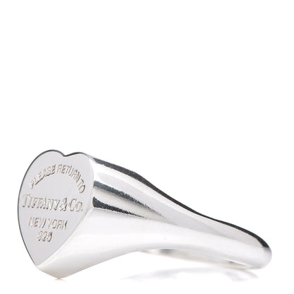 Tiffany Sterling Silver Return to Tiffany Heart Signet Ring 53 6.25 3 of 5