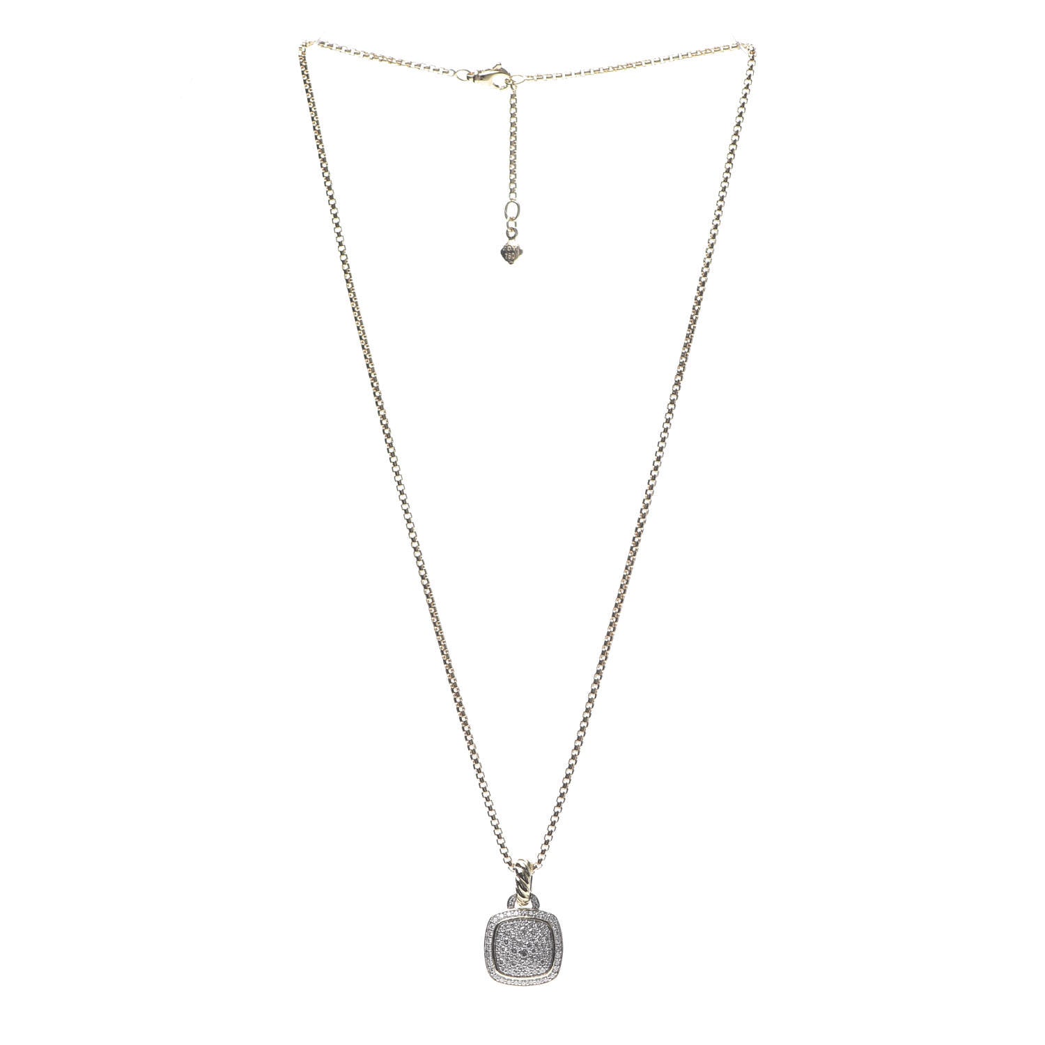 David Yurman 18K Yellow Gold Diamond 11mm Albion Pendant Necklace 3 of 6