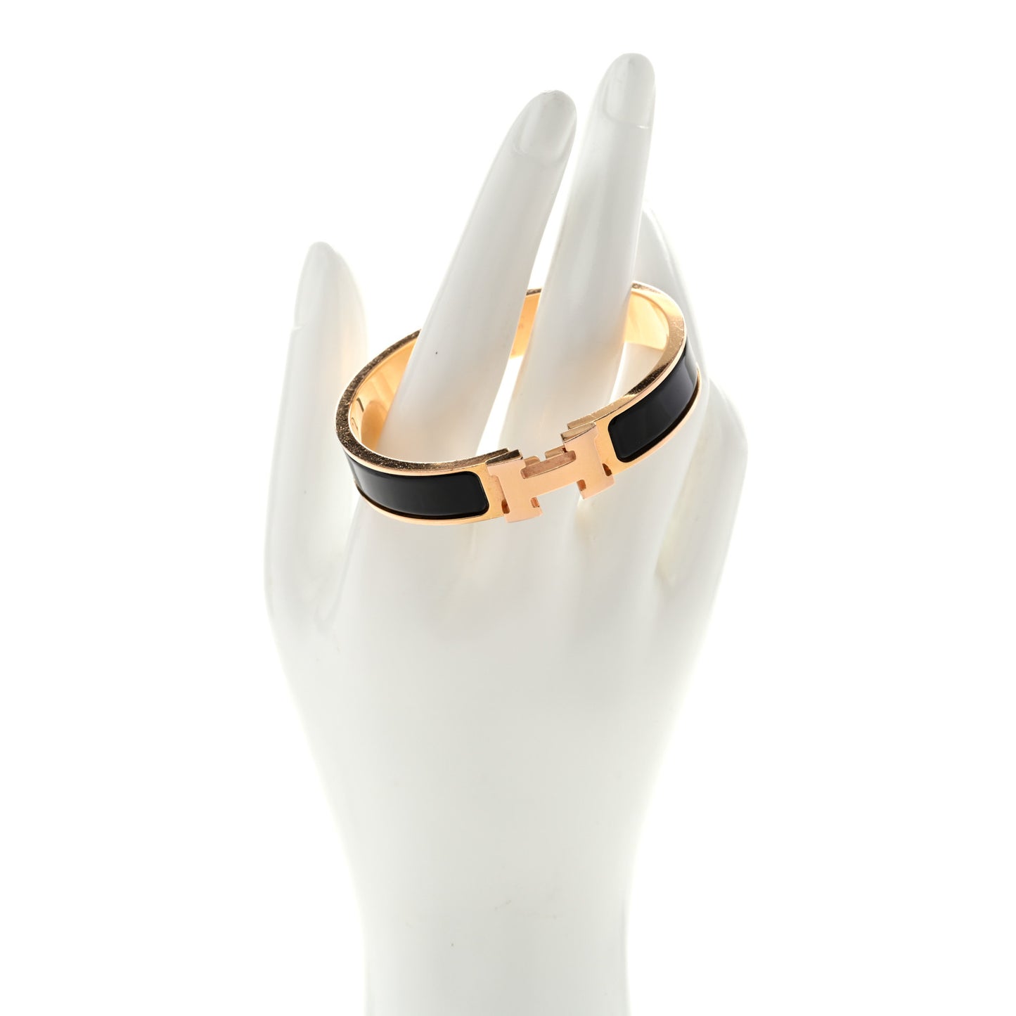 Enamel Narrow Clic Clac H Bracelet GM Black