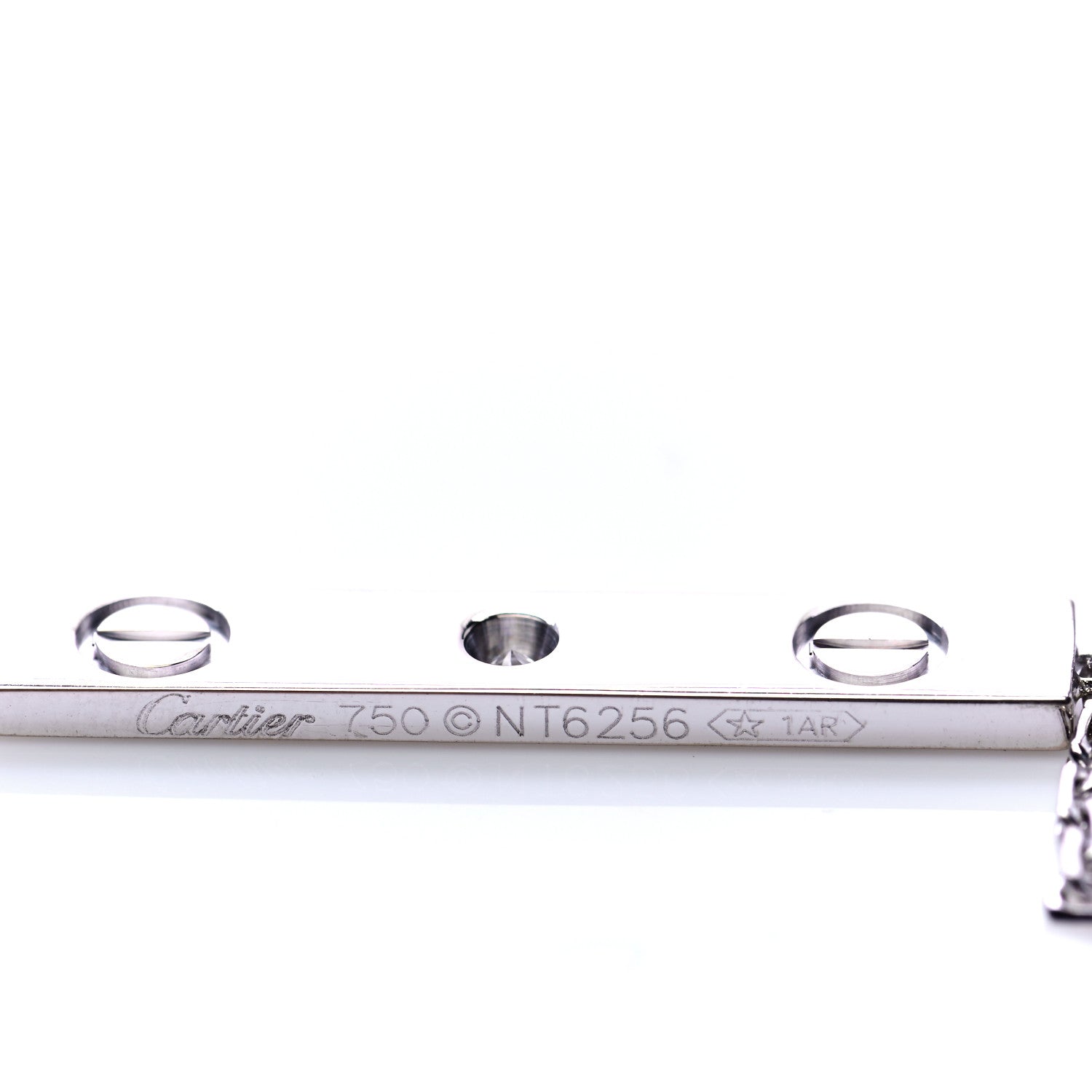 Cartier 18K White Gold Diamond LOVE Lariat Necklace 5 of 5