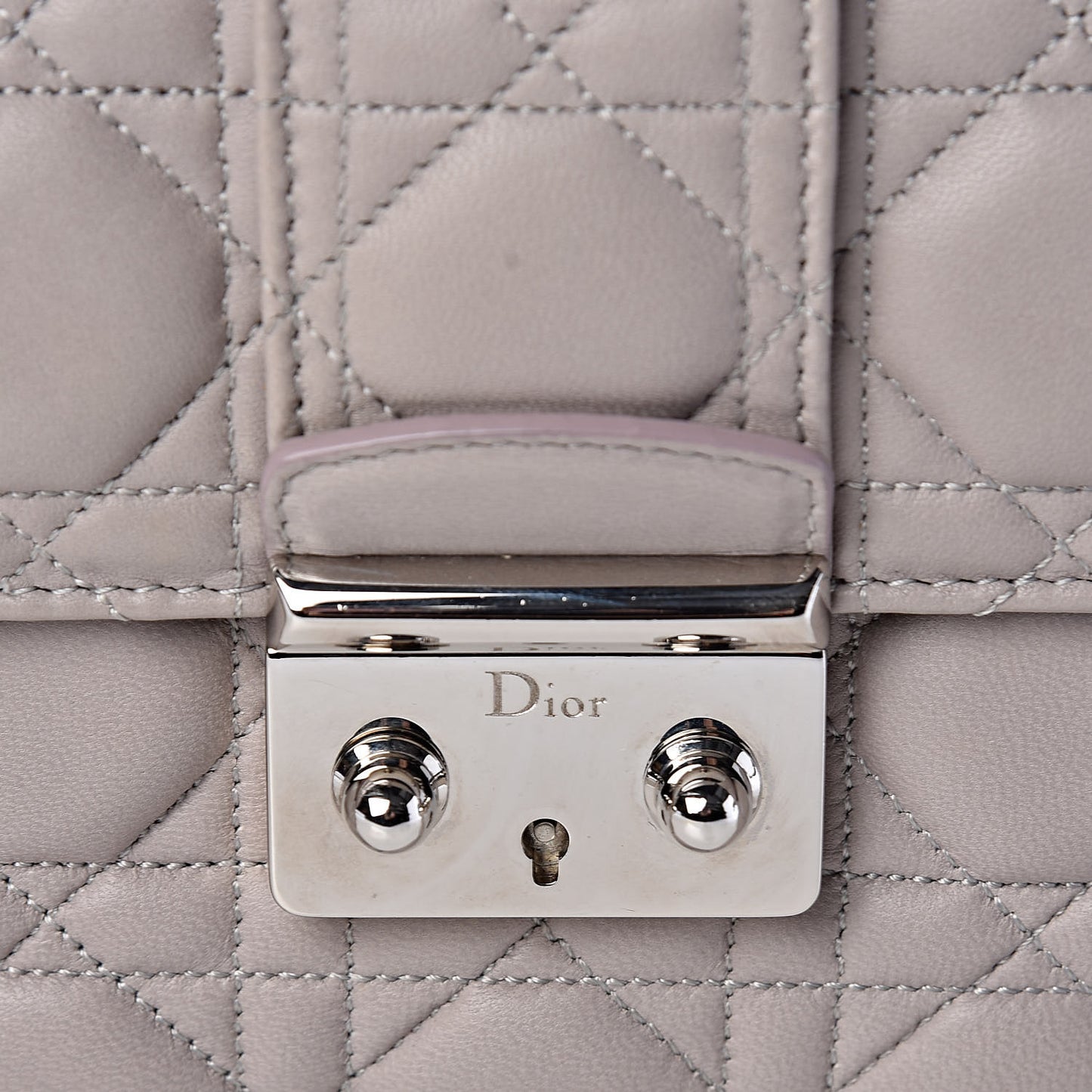 Lambskin Cannage Large Miss Dior Flap Grey