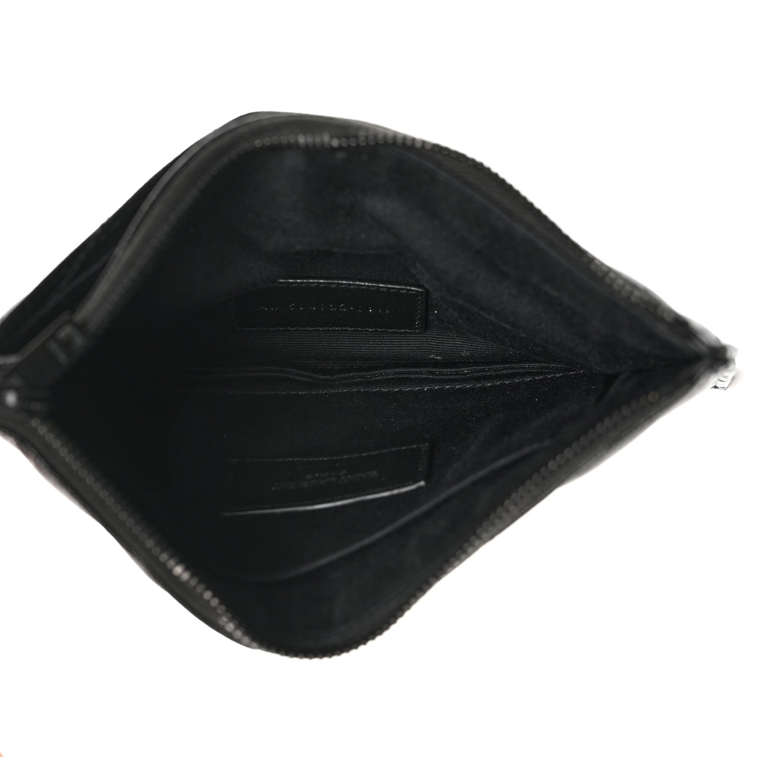 Saint Laurent Grain De Poudre Chevron Monogram Bill Pouch Black 5 of 8