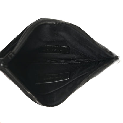 Saint Laurent Grain De Poudre Chevron Monogram Bill Pouch Black 5 of 8
