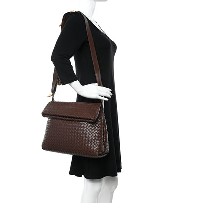Bottega Veneta Nappa Intrecciato The Fold Crossbody Brown 2 of 10