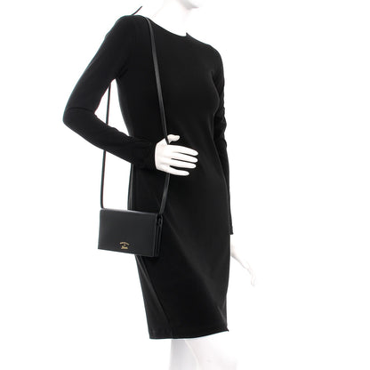 Gucci Dollar Calfskin Mini Swing Wallet Bag Black 2 of 8