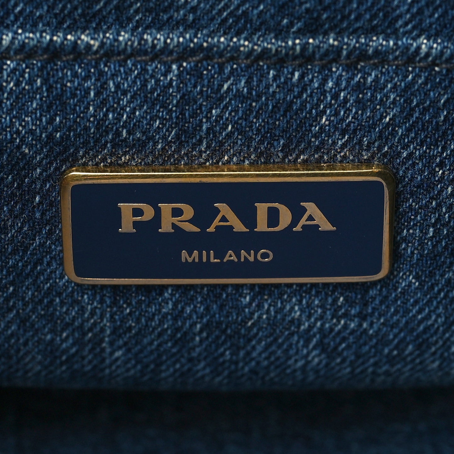 Denim Logo Tote Bleu