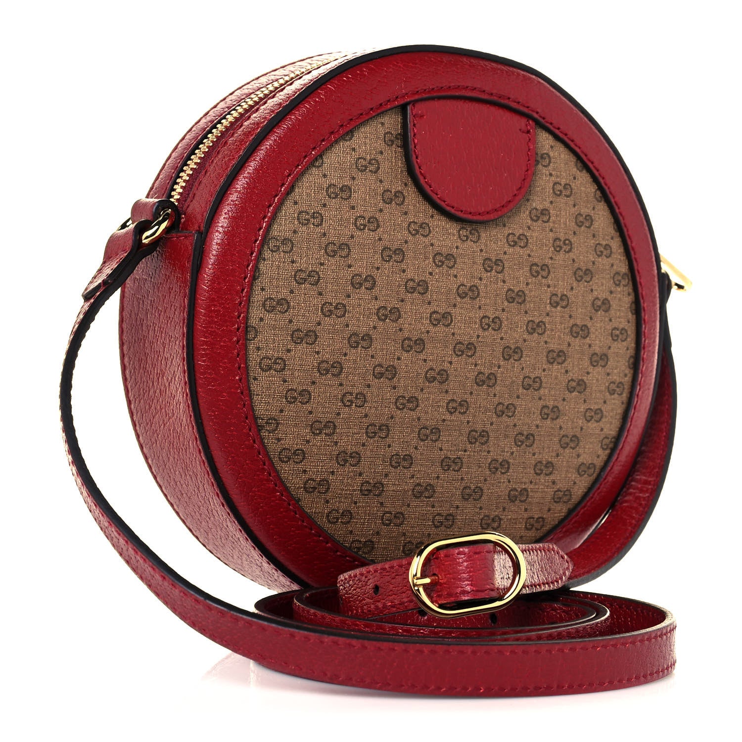 Gucci X DORAEMON Mini Vintage GG Supreme Monogram Mini Round Shoulder Bag Beige Cherry Red 3 of 17