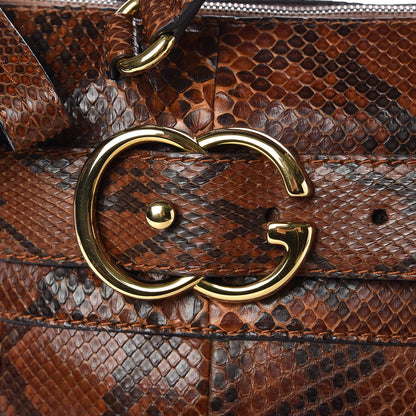Gucci Python Medium Ride Top Handle Bag Brown 9 of 9