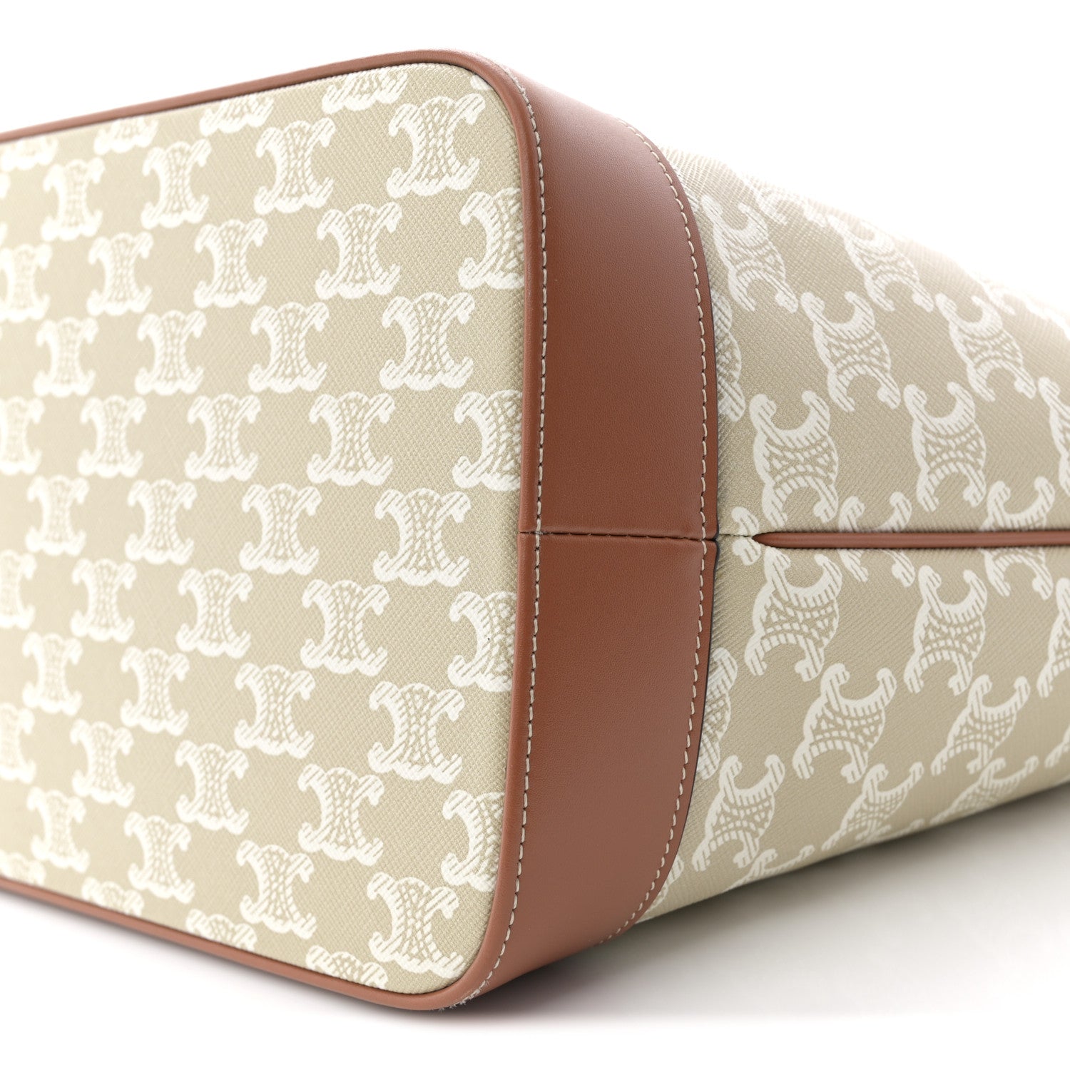 Celine Triomphe Canvas Calfskin Medium Cabas Bag Grege 10 of 11