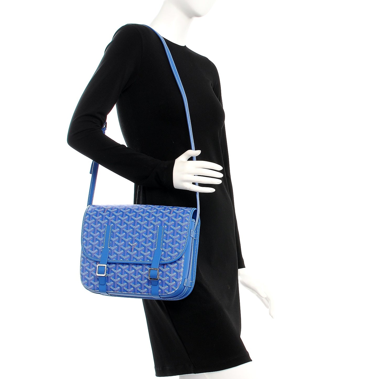 Goyardine Belvedere MM Messenger Bag Sky Blue